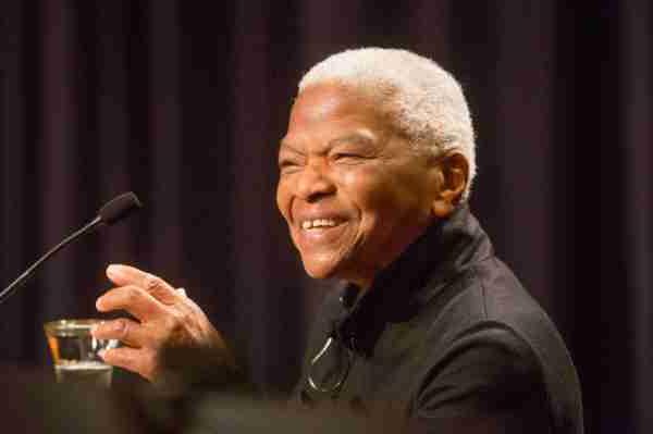 Mary Frances Berry speaks with audience members during MLK event.